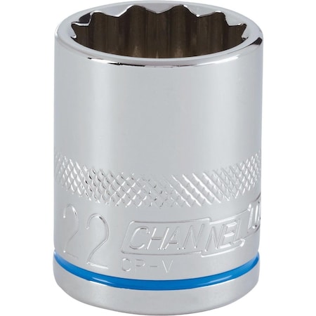 Channellock 1/2 In. Drive 22 mm 12-Point Shallow Metric Socket 397725